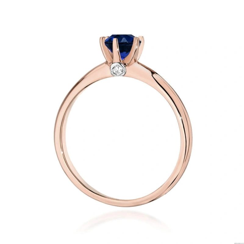 Pierścionek W557 Szafir 0,50ct różowe złoto