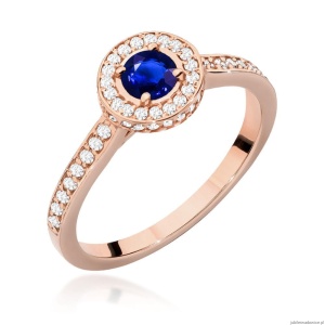 Pierścionek W559 Szafir 0,30ct różowe złoto