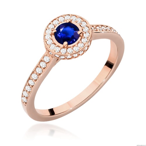 Pierścionek W559 Szafir 0,30ct różowe złoto