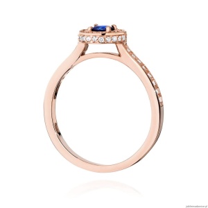 Pierścionek W559 Szafir 0,30ct różowe złoto