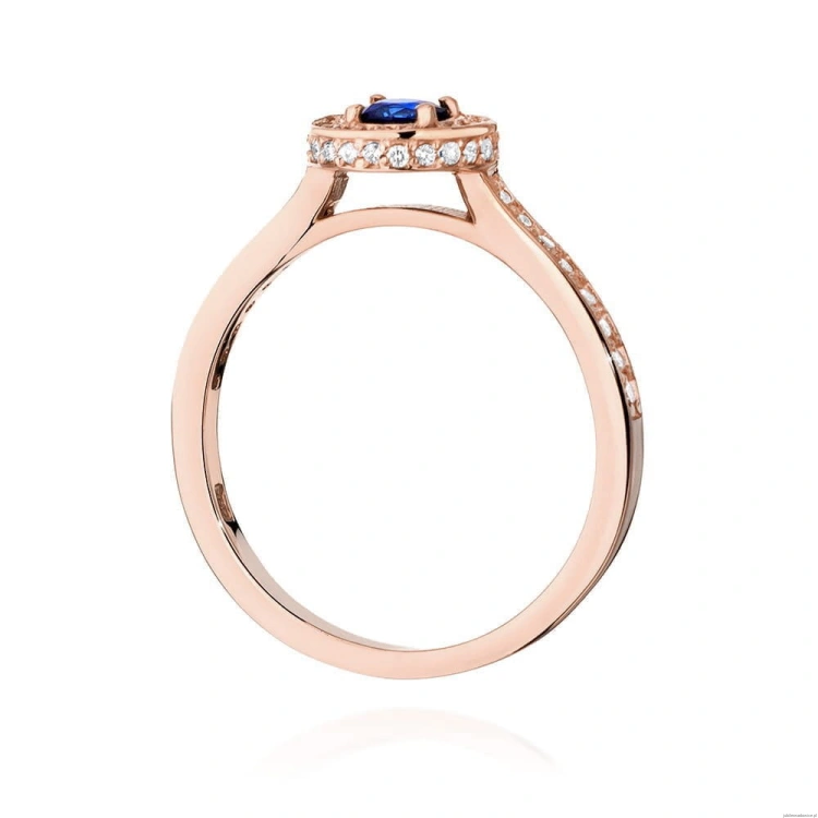 Pierścionek W559 Szafir 0,30ct różowe złoto