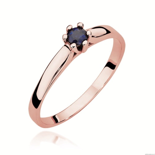 Pierścionek W222 Szafir 0,15ct różowe złoto
