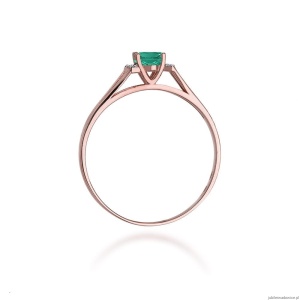 Pierścionek W005 Szmaragd 0,40ct różowe złoto