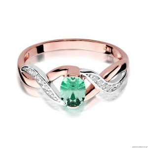 Pierścionek W028 Szmaragd 0,40ct różowe złoto