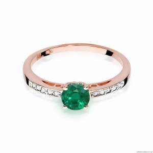Pierścionek W066 Szmaragd 0,50ct różowe złoto