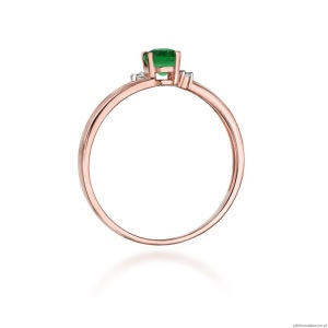 Pierścionek W068 Szmaragd 0,40ct różowe złoto