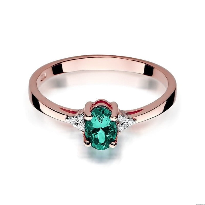 Pierścionek W301 Szmaragd 0,40ct różowe złoto