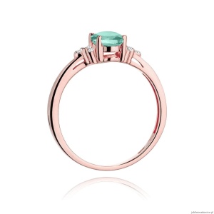 Pierścionek W308 Szmaragd 0,80ct różowe złoto