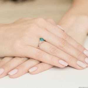 Pierścionek W308 Szmaragd 0,80ct różowe złoto