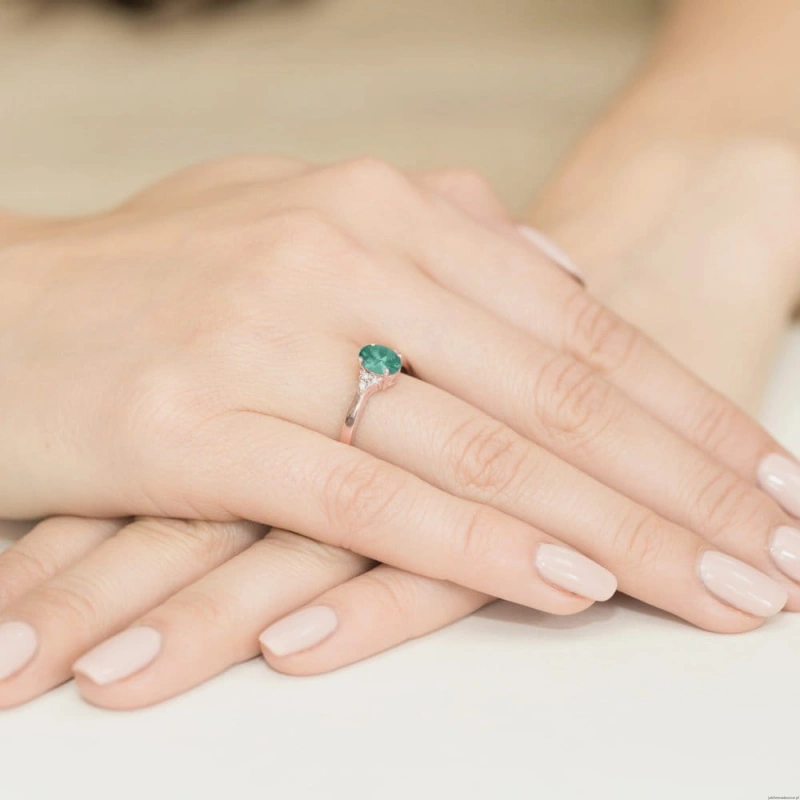 Pierścionek W308 Szmaragd 0,80ct różowe złoto