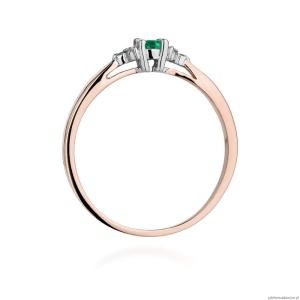 Pierścionek W428 Szmaragd 0,15ct różowe złoto