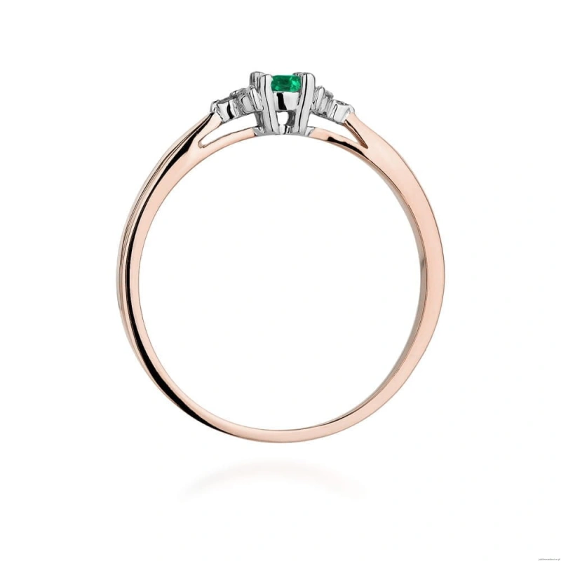 Pierścionek W428 Szmaragd 0,15ct różowe złoto