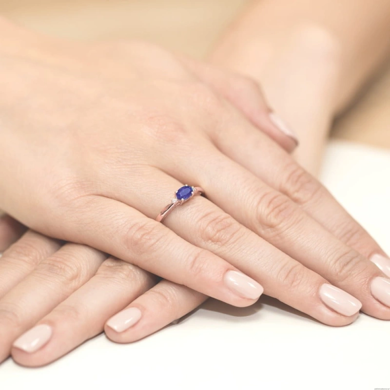 Pierścionek W006 Tanzanit 0,40ct różowe złoto
