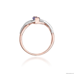 Pierścionek W028 Tanzanit 0,40ct różowe złoto