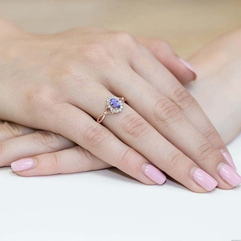 Pierścionek W182 Tanzanit 0,40ct różowe złoto