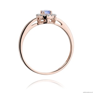 Pierścionek W238 Tanzanit 0,15ct różowe złoto
