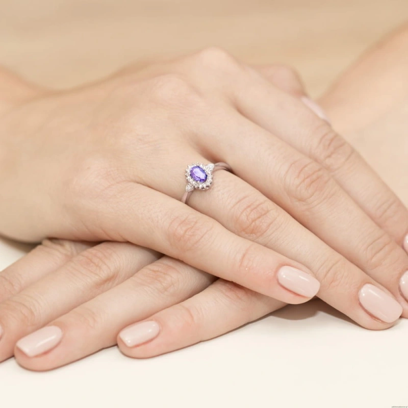 Pierścionek W312 Tanzanit 0,40ct różowe złoto