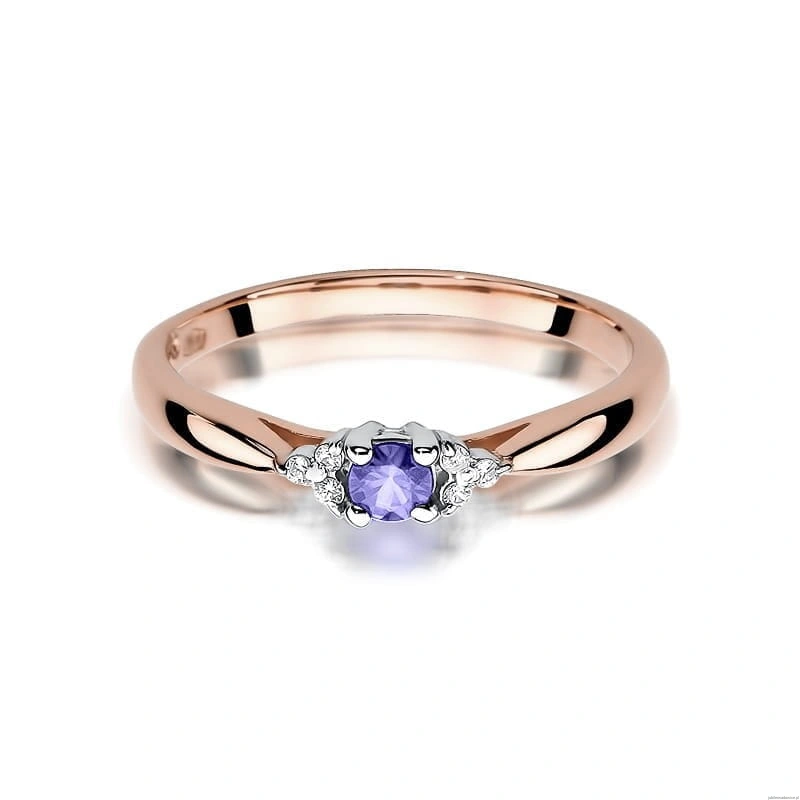 Pierścionek W428 Tanzanit 0,15ct różowe złoto