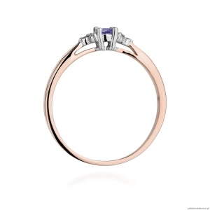 Pierścionek W428 Tanzanit 0,15ct różowe złoto