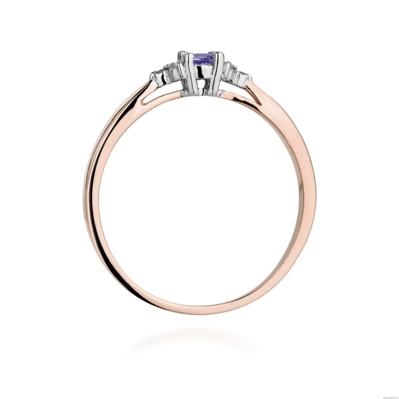 Pierścionek W428 Tanzanit 0,15ct różowe złoto