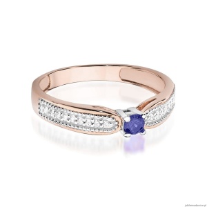 Pierścionek W449 Tanzanit 0,15ct różowe złoto
