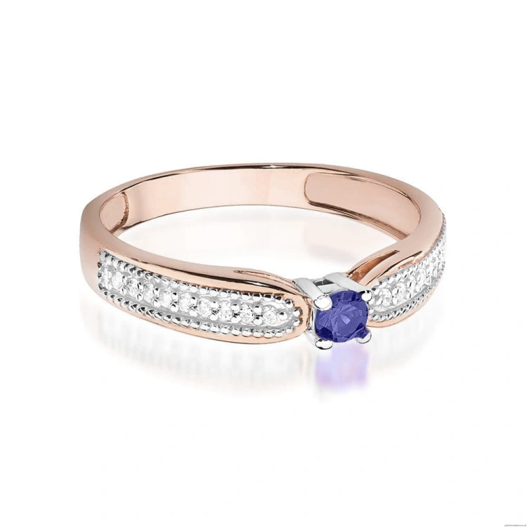 Pierścionek W449 Tanzanit 0,15ct różowe złoto