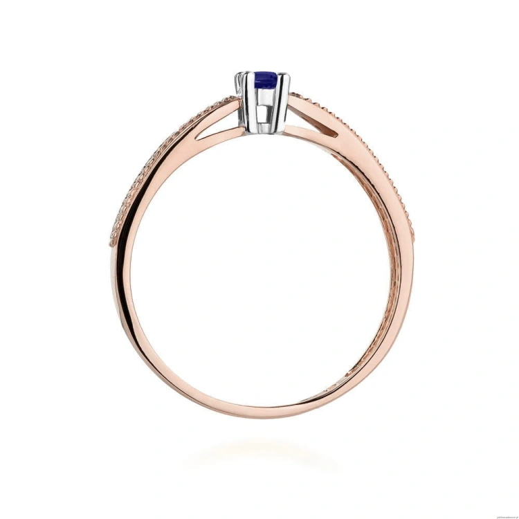 Pierścionek W449 Tanzanit 0,15ct różowe złoto