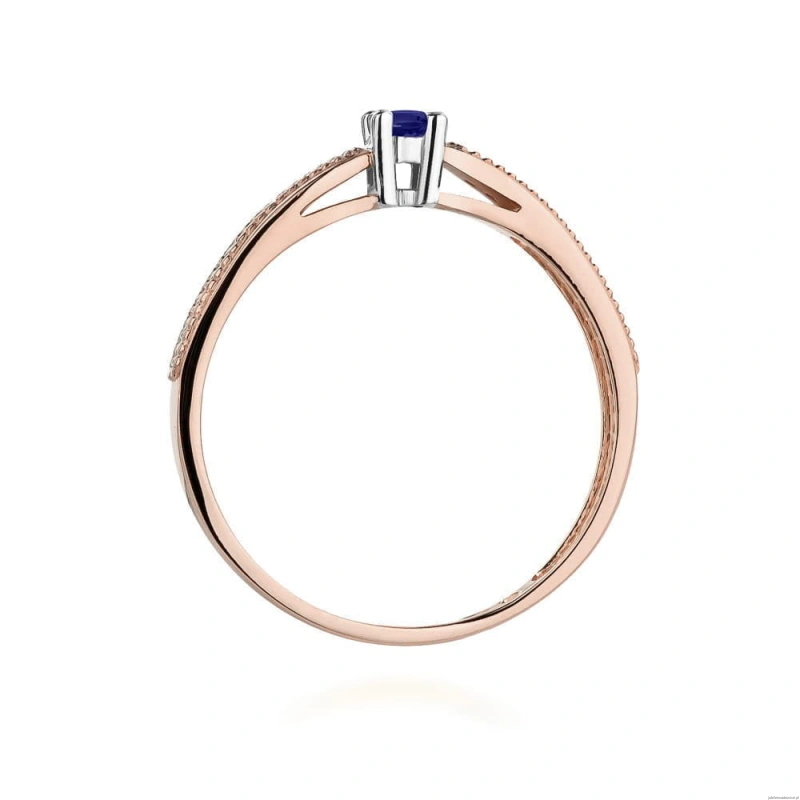 Pierścionek W449 Tanzanit 0,15ct różowe złoto