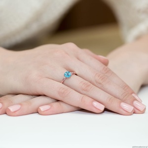 Pierścionek W003 Topaz 1,10ct różowe złoto