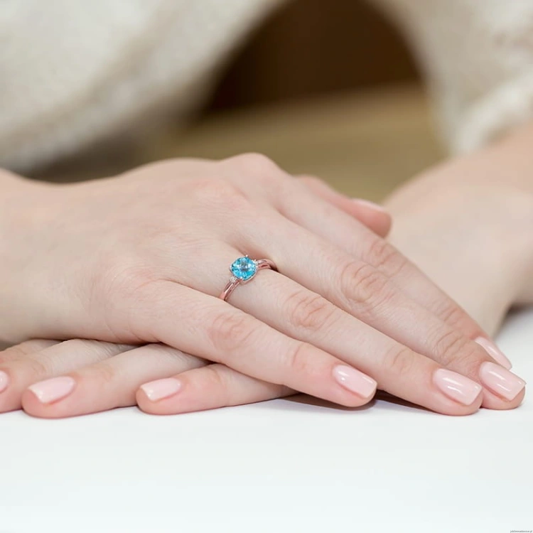 Pierścionek W003 Topaz 1,10ct różowe złoto