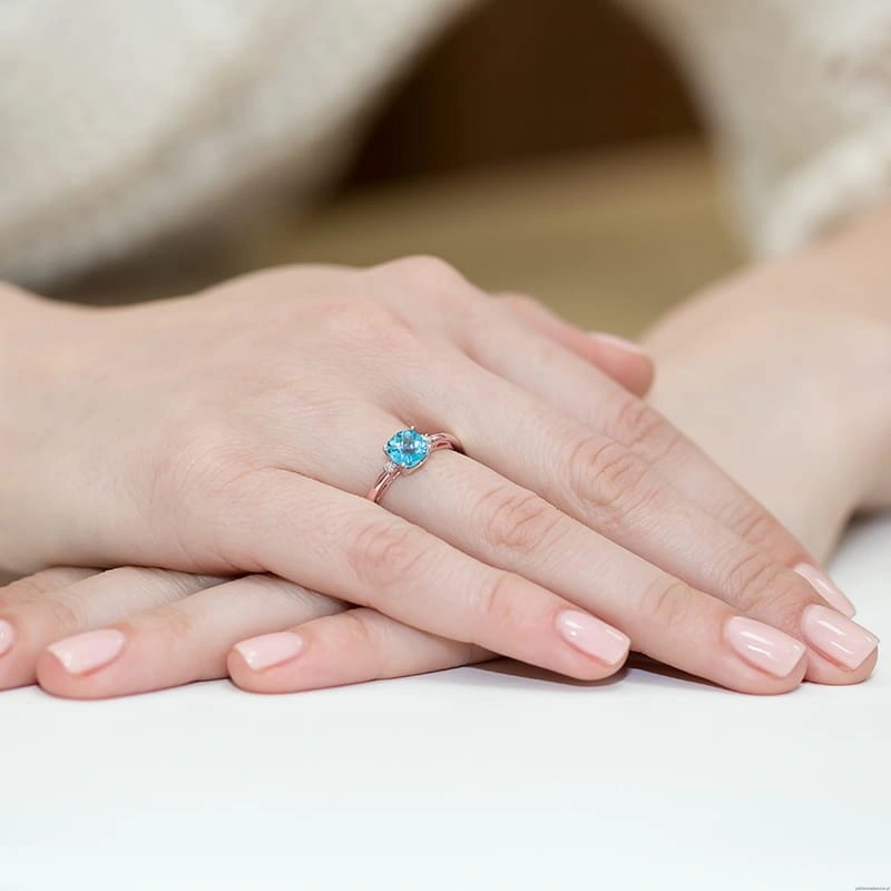 Pierścionek W003 Topaz 1,10ct różowe złoto