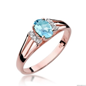 Pierścionek W005 Topaz 0,50ct różowe złoto