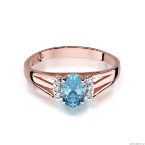 Pierścionek W005 Topaz 0,50ct różowe złoto