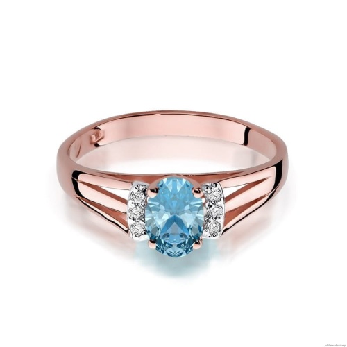 Pierścionek W005 Topaz 0,50ct różowe złoto
