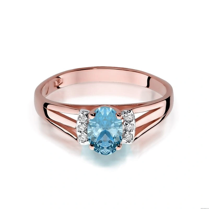 Pierścionek W005 Topaz 0,50ct różowe złoto
