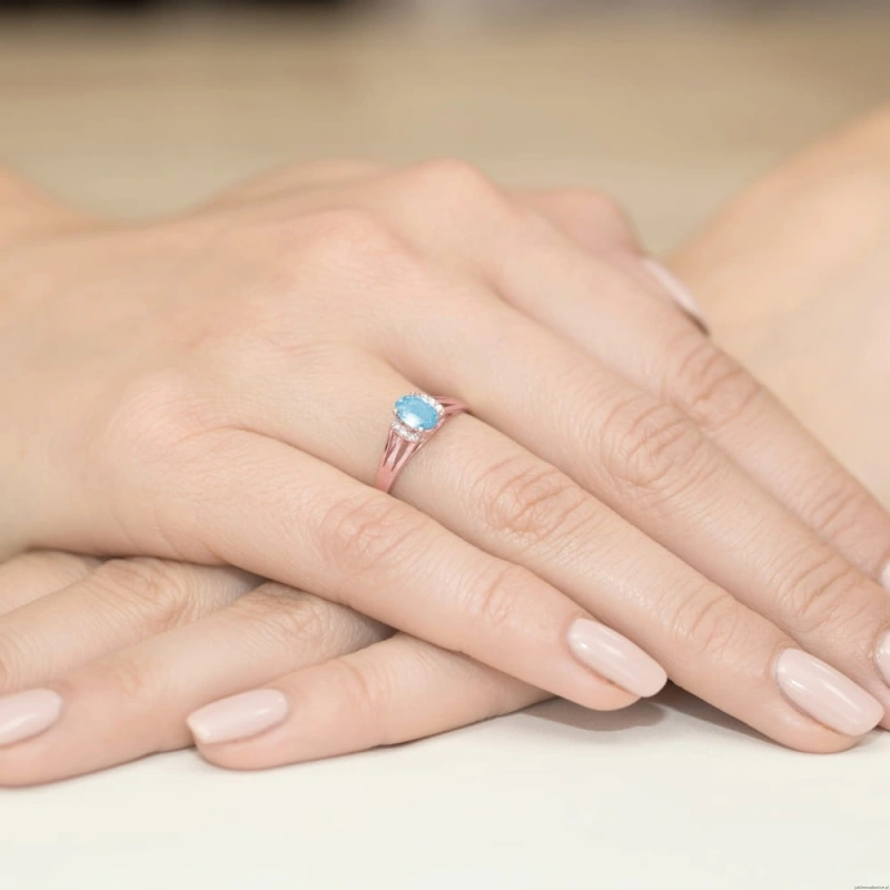 Pierścionek W005 Topaz 0,50ct różowe złoto