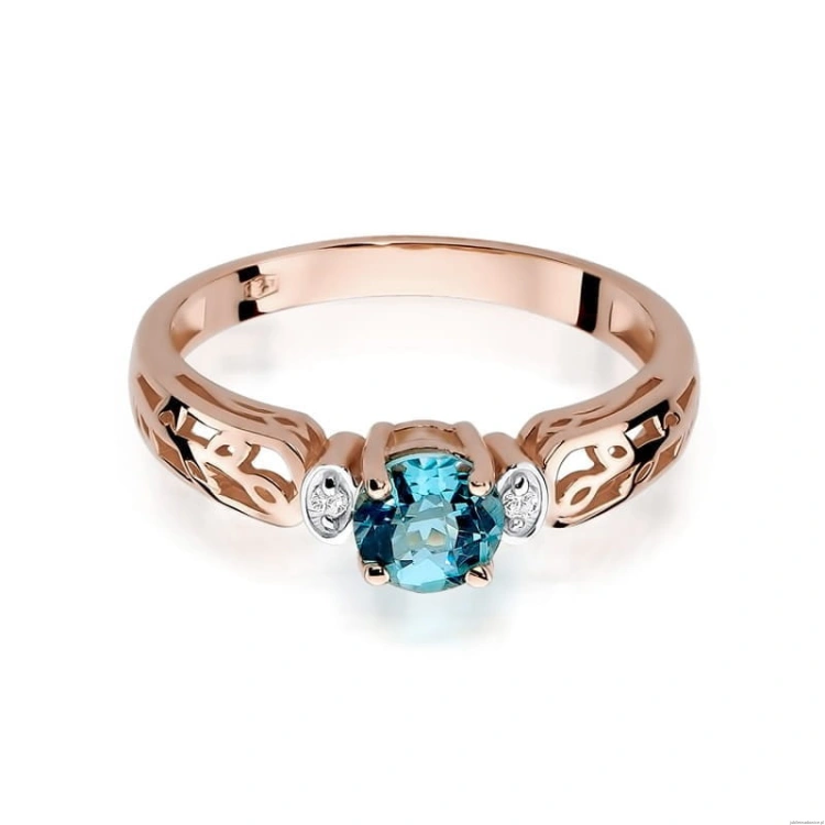 Pierścionek W014 Topaz 0,50ct różowe złoto