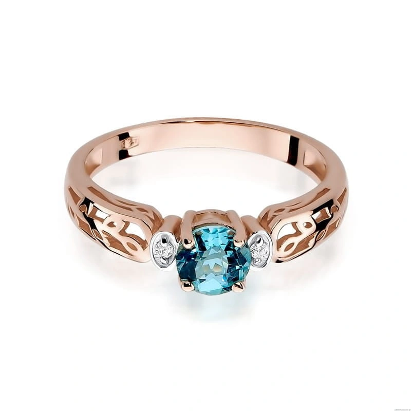 Pierścionek W014 Topaz 0,50ct różowe złoto