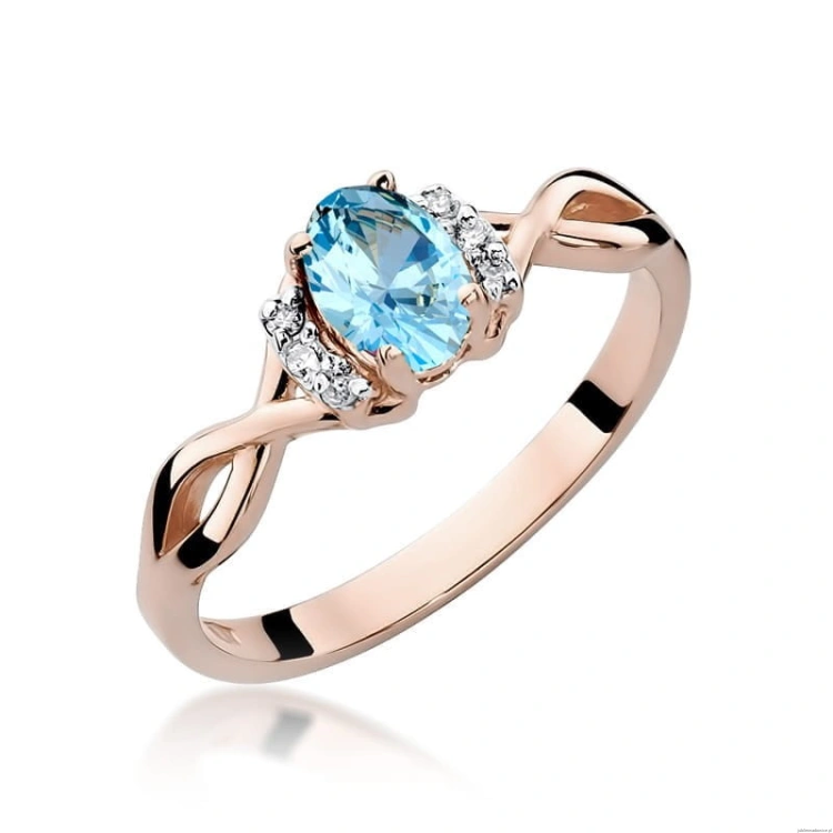 Pierścionek W019 Topaz 0,50ct różowe złoto