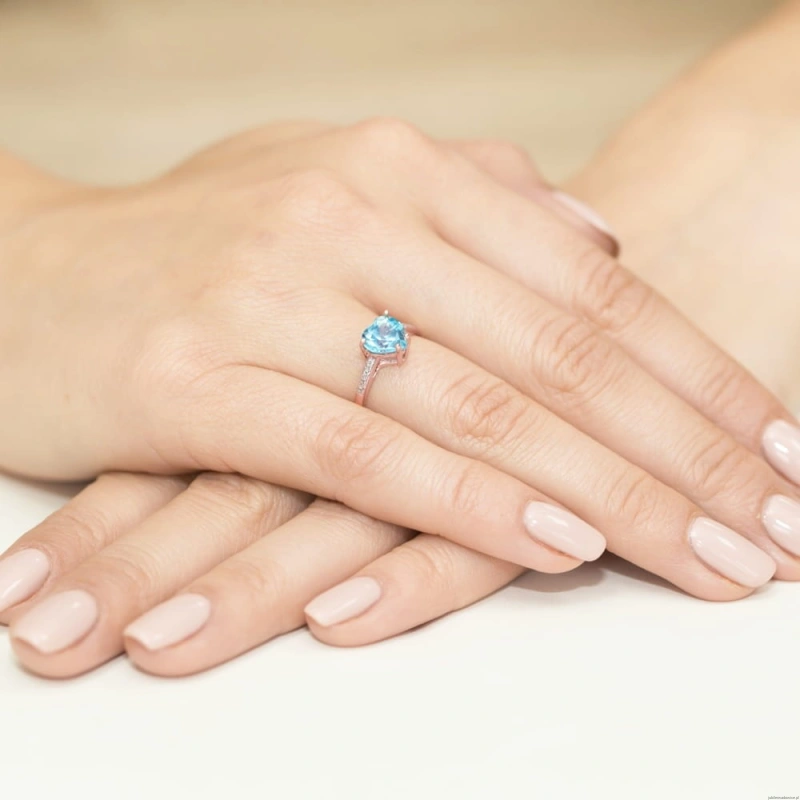 Pierścionek W031 Topaz 1,20ct różowe złoto