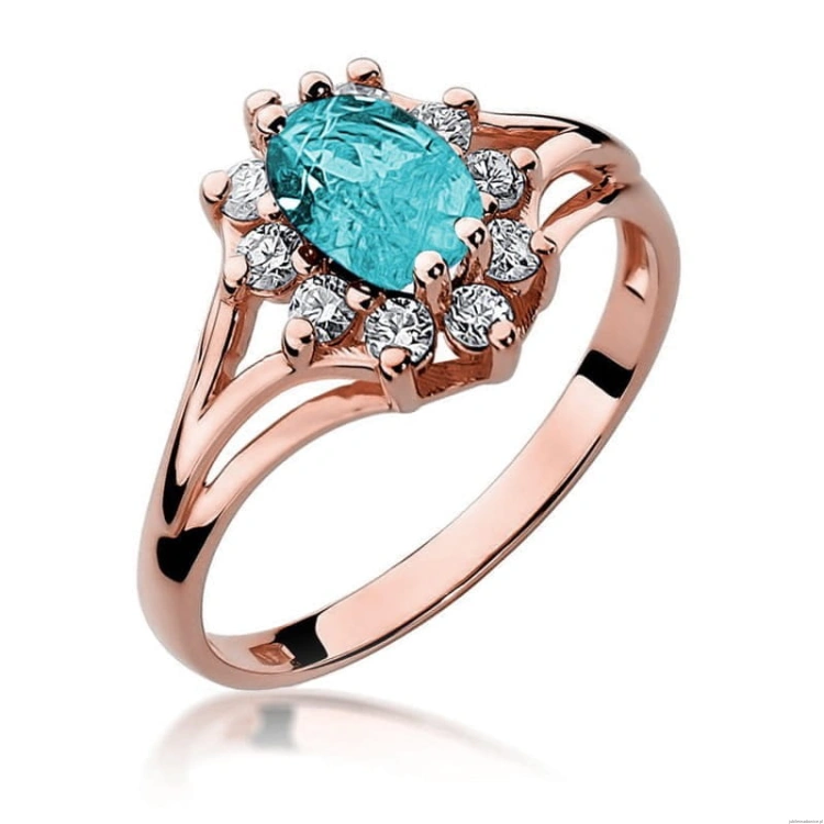 Pierścionek W037 Topaz 0,90ct różowe złoto