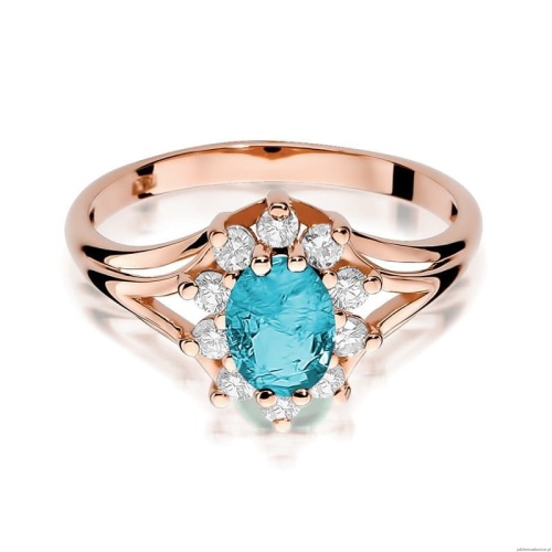 Pierścionek W037 Topaz 0,90ct różowe złoto