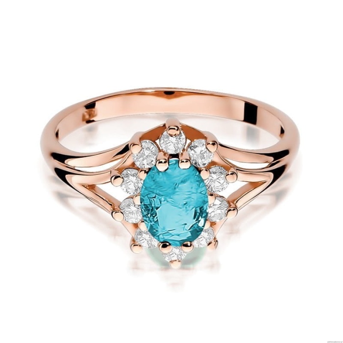 Pierścionek W037 Topaz 0,90ct różowe złoto