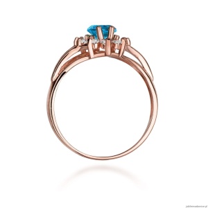 Pierścionek W037 Topaz 0,90ct różowe złoto