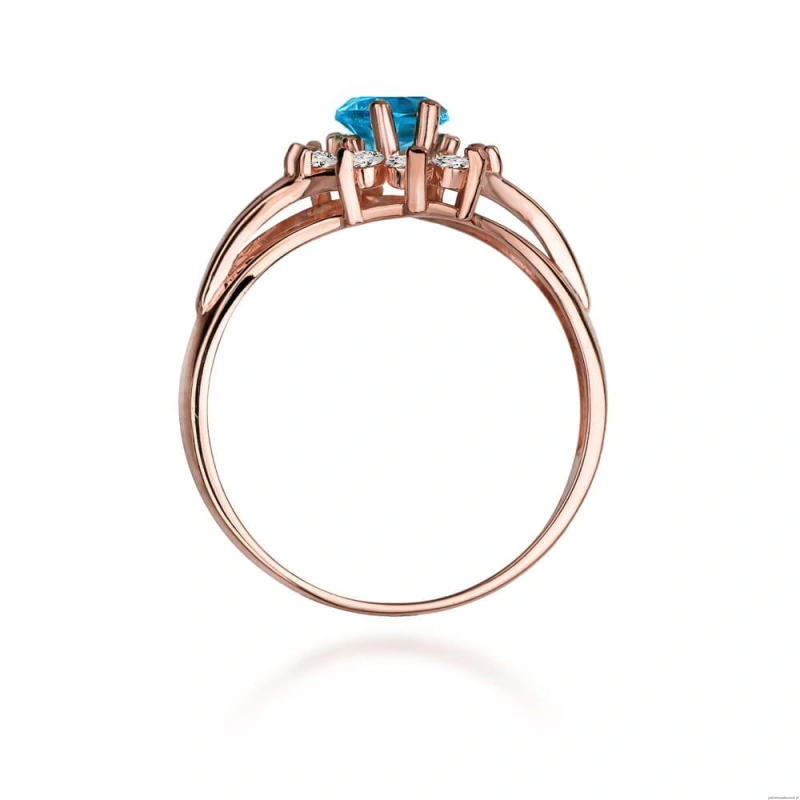 Pierścionek W037 Topaz 0,90ct różowe złoto