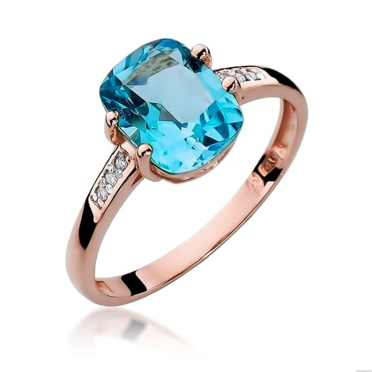 Pierścionek W038 Topaz 2,40ct różowe złoto