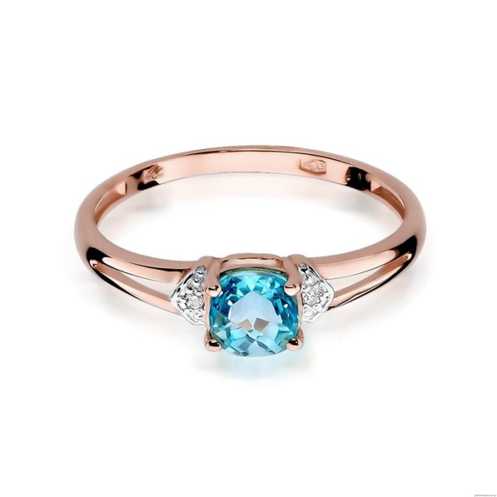 Pierścionek W039 Topaz 0,70ct różowe złoto