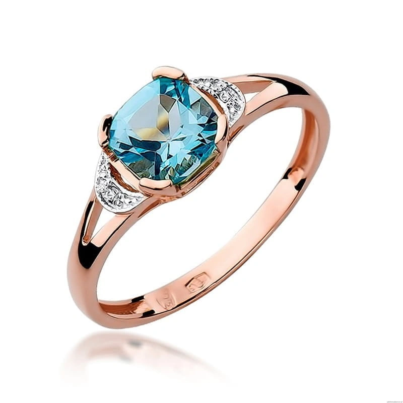 Pierścionek W040 Topaz 1,10ct różowe złoto