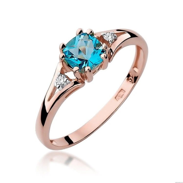 Pierścionek W044 Topaz 0,70ct różowe złoto