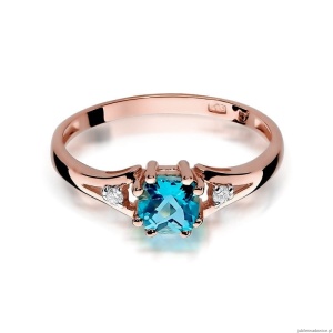 Pierścionek W044 Topaz 0,70ct różowe złoto